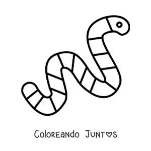 Imagen para colorear de una lombriz fácil grande