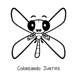 Imagen para colorear de libélula animada grande