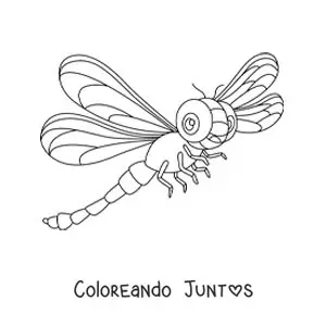 Imagen para colorear de libélula animada