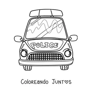 Imagen para colorear de una patrulla policial