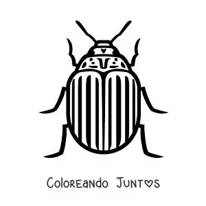 Imagen para colorear de escarabajo de la patata fácil