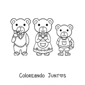 Imagen para colorear de los tres ositos