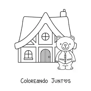 Imagen para colorear de la casa de los tres ositos