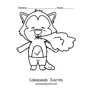 Imagen para colorear de el lobo feroz soplando para derribar las casas de los cerditos