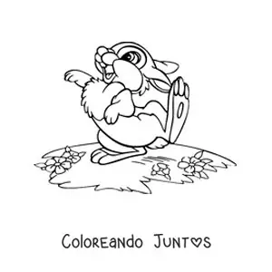 Imagen para colorear de Tambor el conejo