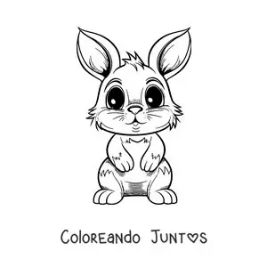 Imagen para colorear de Tambor el conejo kawaii grande