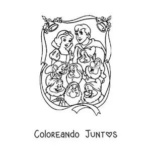 Blancanieves con el príncipe y los siete enanitos
