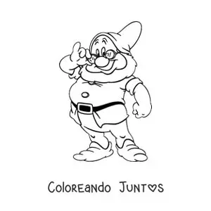 Imagen para colorear de el enanito Doc animado