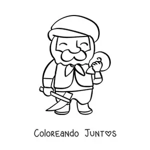 Imagen para colorear de uno de los 7 enanos de Blancanieves