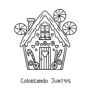 Imagen para colorear de la casa del cuento de Hansel y Gretel grande