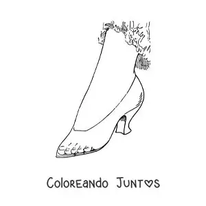 Imagen para colorear de el pie de Cenicienta en la zapatilla de cristal