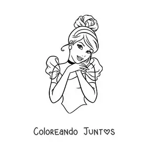 Imagen para colorear de Cenicienta fácil
