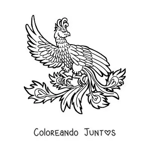Un ave fénix de fuego