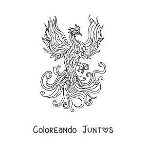 Imagen para colorear de fénix renaciendo