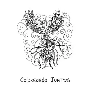 Imagen para colorear de fénix de la mitología griega