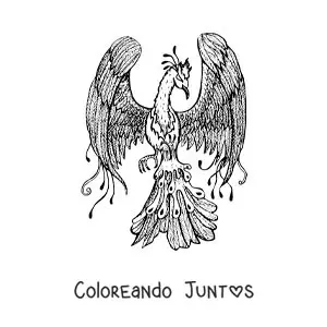 Imagen para colorear de fénix realista
