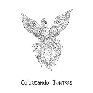 Imagen para colorear de fénix mandala