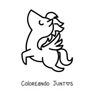 Imagen para colorear de Pegaso animado fácil