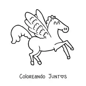 Imagen para colorear de caricatura de Pegaso