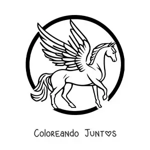 Imagen para colorear de Pegaso alado fácil