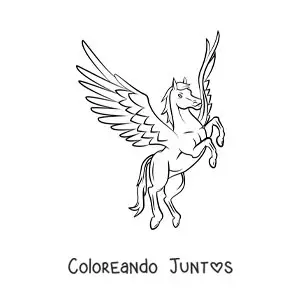 Imagen para colorear de Pegaso en dos patas