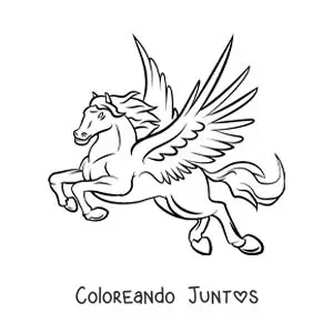 Imagen para colorear de Pegaso de la mitología griega