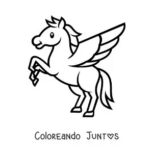Imagen para colorear de Pegaso el caballo alado fácil