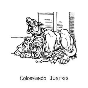 Imagen para colorear de Cerbero realista