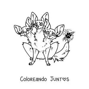 Chihuahua de tres cabezas animado