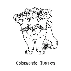 Cerbero de la mitología griega kawaii