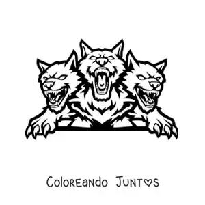 Imagen para colorear de Cerbero monstruoso