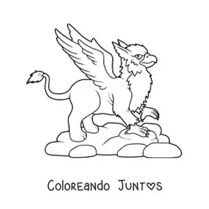 Imagen para colorear de grifo alado animado