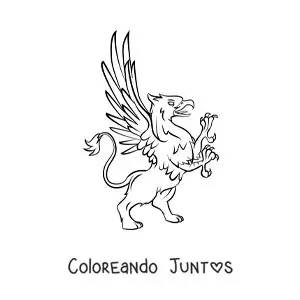 Imagen para colorear de un grifo en dos patas