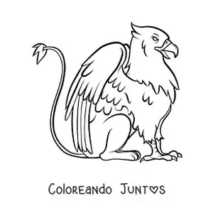 Imagen para colorear de un grifo sentado