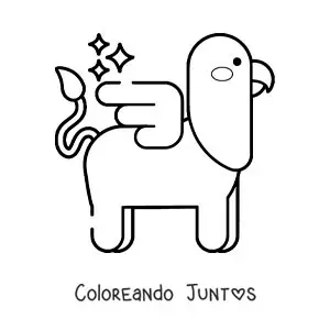 Imagen para colorear de grifo animado fácil