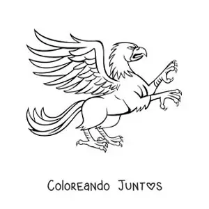 Imagen para colorear de grifo de la mitología griega en dos patas