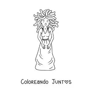 Imagen para colorear de Medusa de la mitología griega