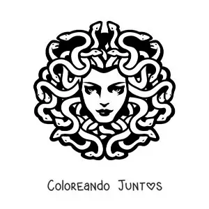 Imagen para colorear de cabeza de una gorgona