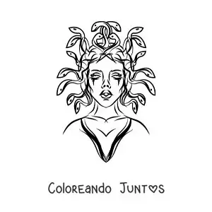 Imagen para colorear de gorgona aterradora