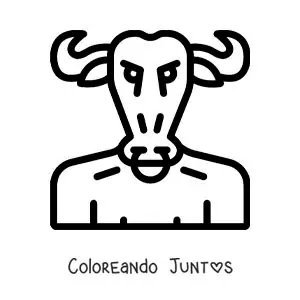 Imagen para colorear de la cabeza del Minotauro