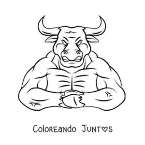 Imagen para colorear del Minotauro de la mitología griega animado