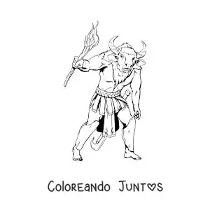 Imagen para colorear de Minotauro realista