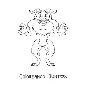 Imagen para colorear de Minotauro monstruoso