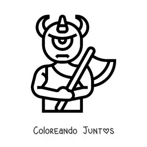 Cíclope de la mitología animado con un hacha