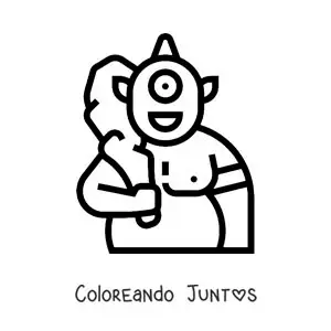 Cíclope de la mitología animado con un bate