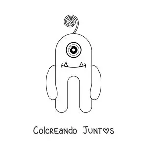 Imagen para colorear de monstruo de un solo ojo animado