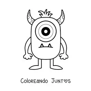 Imagen para colorear de monstruo de un ojo