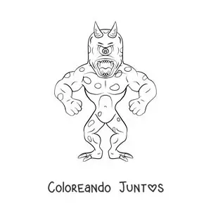 Imagen para colorear de cíclope monstruoso animado