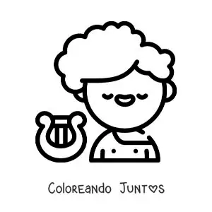 Imagen para colorear de la música divina de Apolo