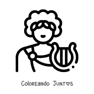Imagen para colorear del dios Apolo animado